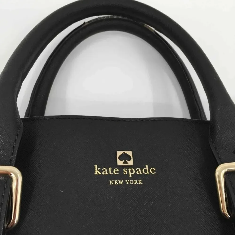 KATE SPADE Black Leather  Cove Street Goldie Leather Satchel Shoulder Bag Purse
